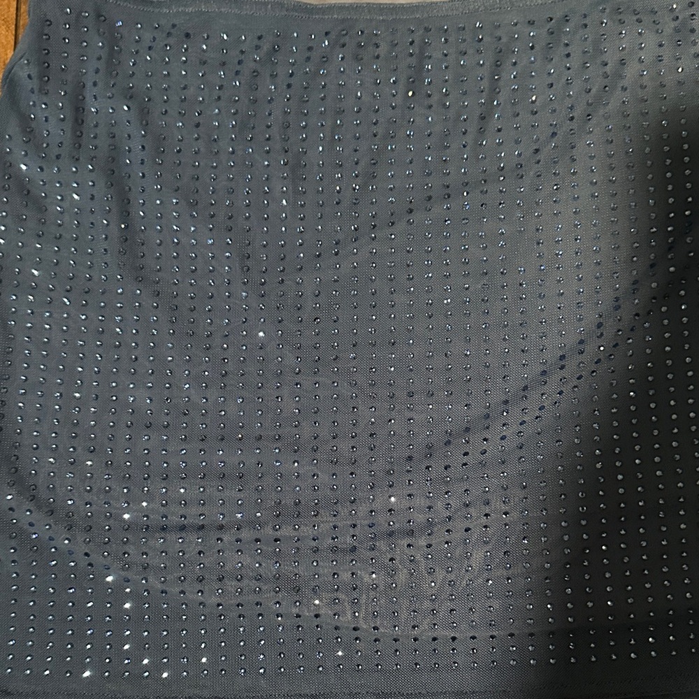 OW Collection Blue Rhinestone Mini Skirt - Picture 6 of 7
